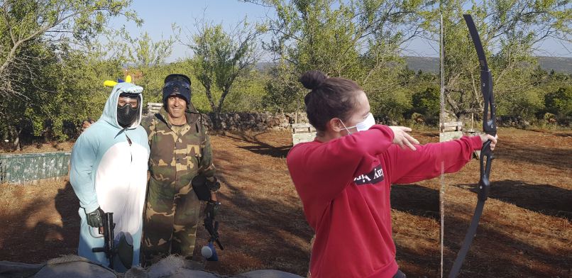 paintball e arco e flecha