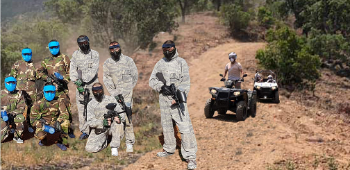 paintball, moto4 e almoço